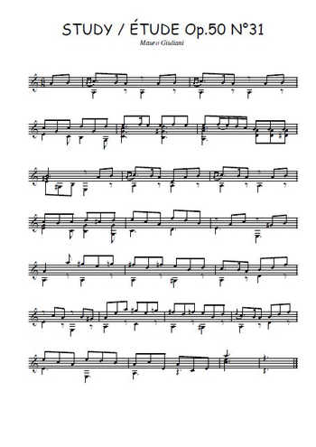 Op.50 Etude N°31 Partitions gratuites